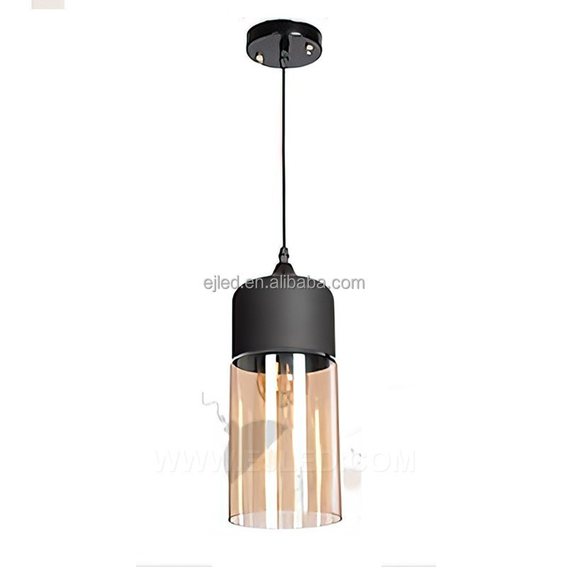 Wholesale Blow Black Glass Pendant Light Fixture Modern Glass Hanging Lamp Industrial Vintage Chandelier for Farmhouse GL0009