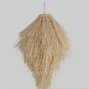 New Style Feather Design Handmade Bamboo Style Chandelier Creative Rattan Lamp for Kitchen Farmhouse Rattan Light RT0022