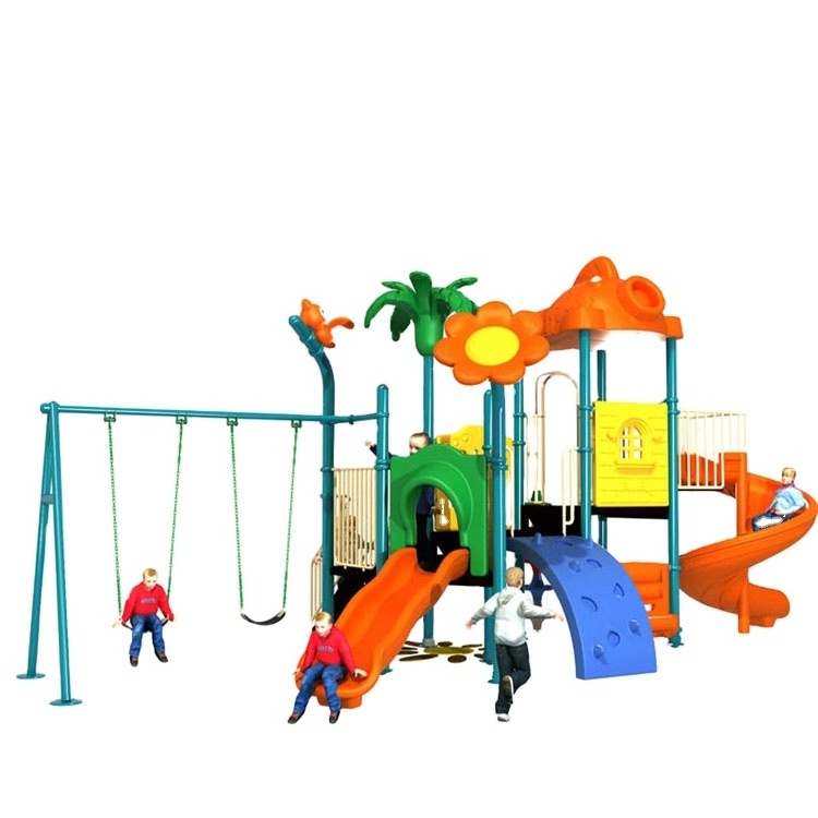 Newly Plastic Children Outdoor Playground Outdoor Swing And Slide Set