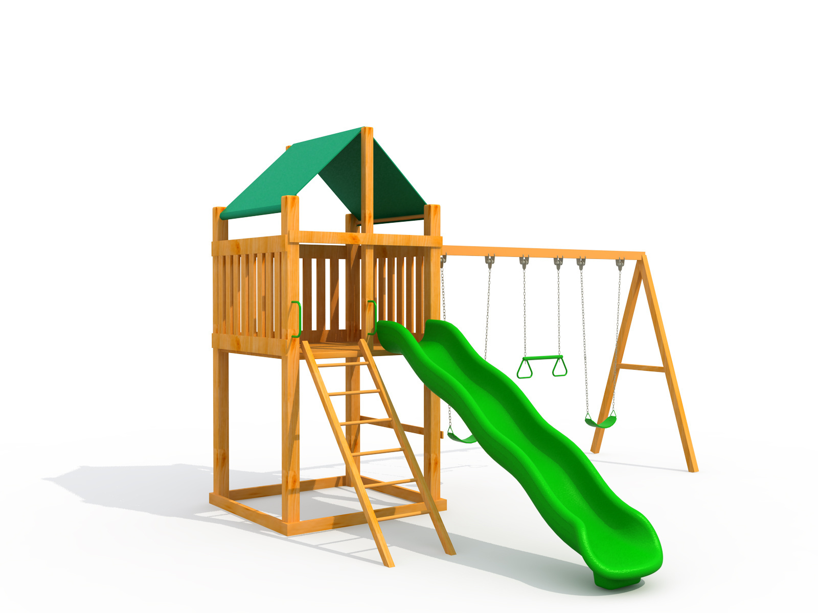 Outdoor Playground Play Set and Wooden Climbing Frame with swing