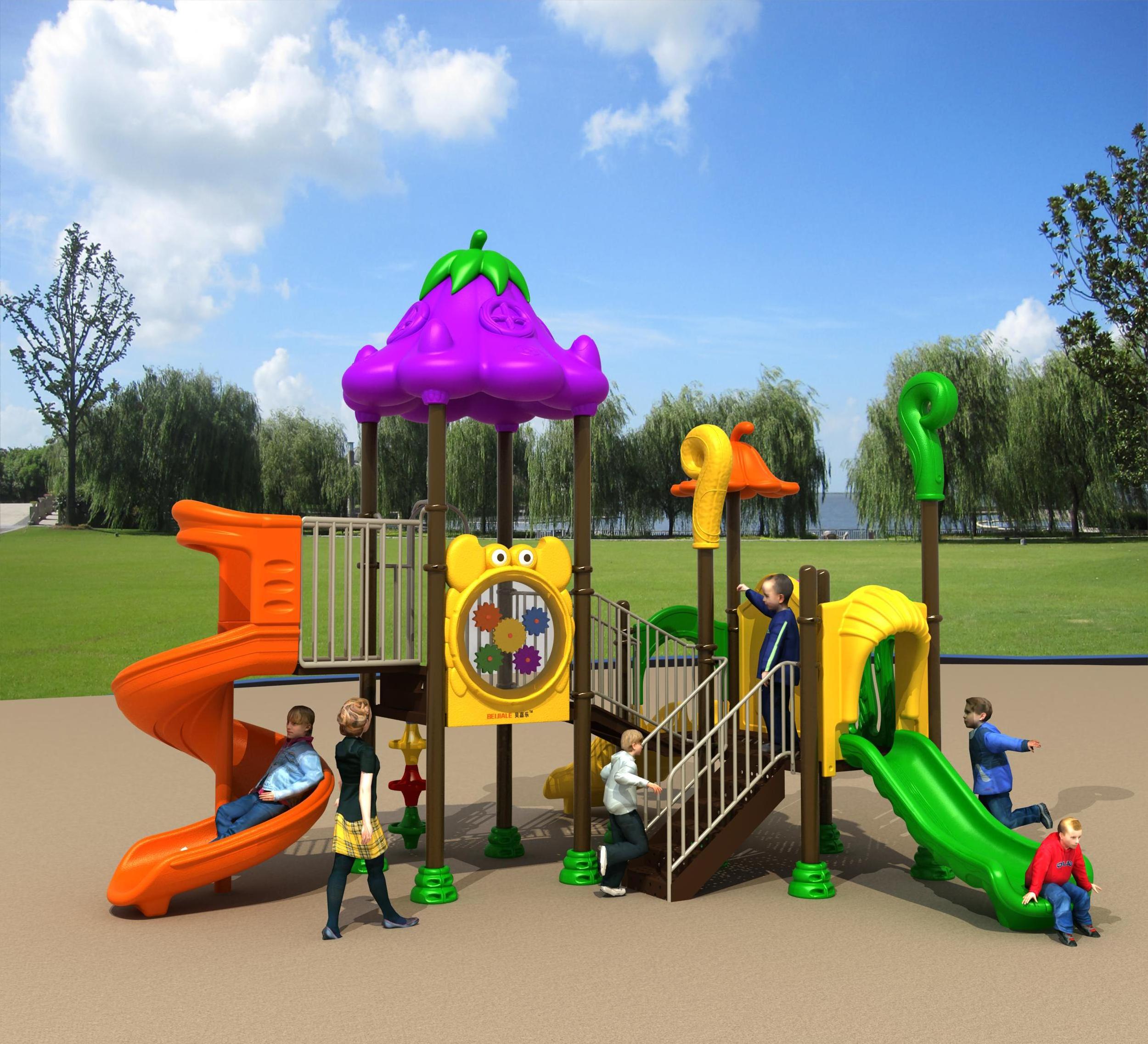 Kindergarten Outdoor Plastic kids Play Equipment,playground Swing