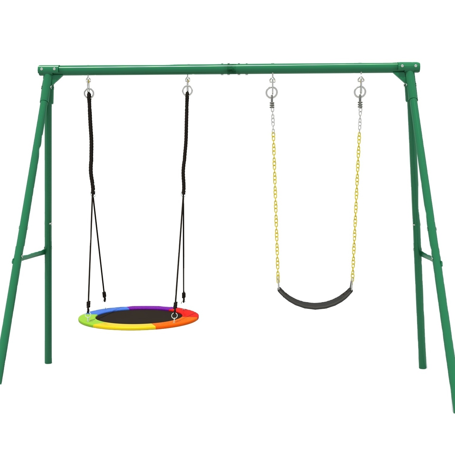 Factory Price Kindergarten Eco-Friendly Kids Double Seats Outdoor Swing Set