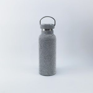 500ml bling stainless steel insulated thermos flasks double wall vacuum rhinestone diamond water bottle