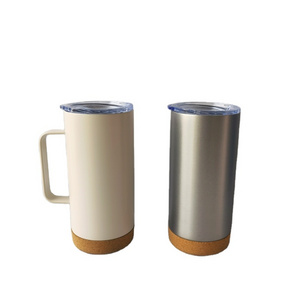 Stainless Steel Tumblers with Cork Bottom Classic Design Coffee Mug with Lid for Camping