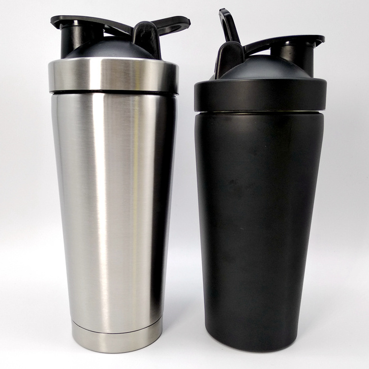 Factory Direct Supply 25oz workout Bottle Shaker Custom Logo Printing Stainless Steel Double Wall Protein Vacuum Shaker