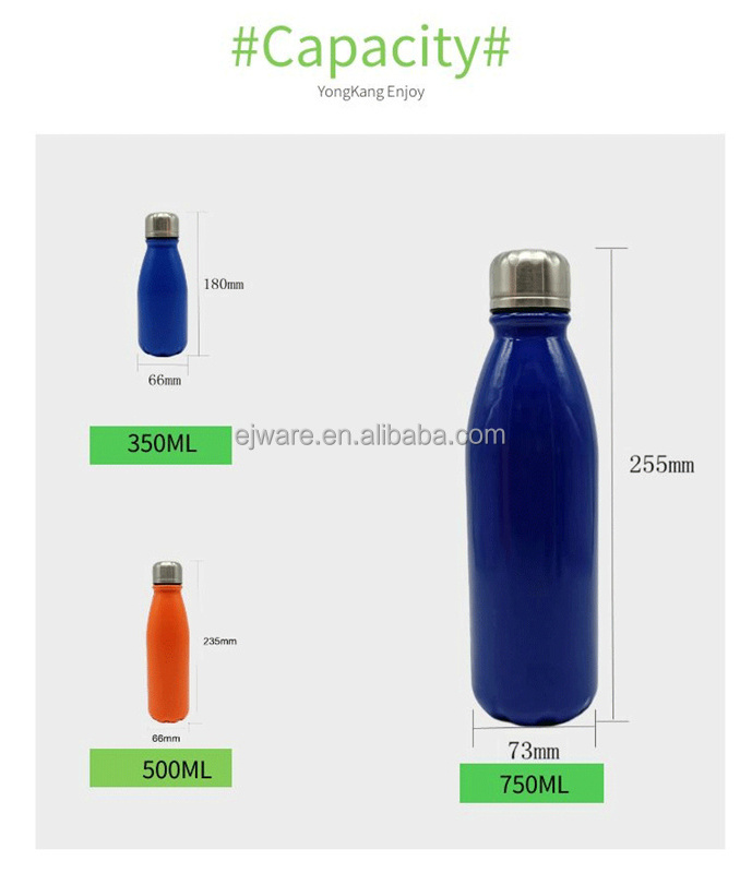 Sublimation Blanks Cola Shape Slim Aluminum Sport Water Bottle Custom Logo Sublimation 500ml Aluminum Water Bottle