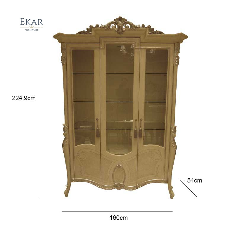 European Fancy Solid Wood Dining Room Furniture Wooden Carved Baroque Ivory Gold Painted Dining Table 6 8 10 Chairs Set