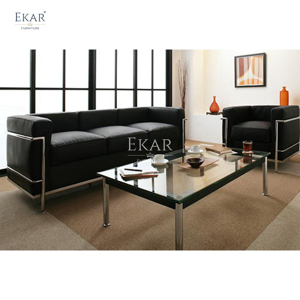 Modern stainless steel inner frame and PU leather sofa-Living Room Sofas-furniture sofa set