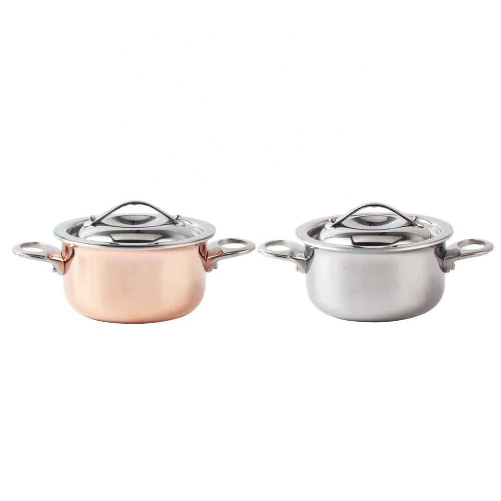 Stainless Steel Mini Tri-Ply Saucepot, 4.5in, Copper