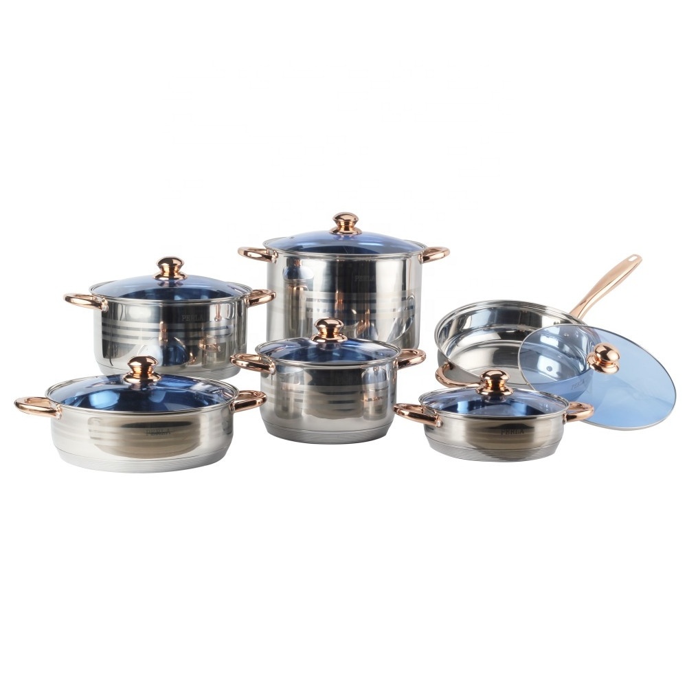 12-Piece Basic Stainless Steel Pots and Pans,  Kitchen Cookware Sets