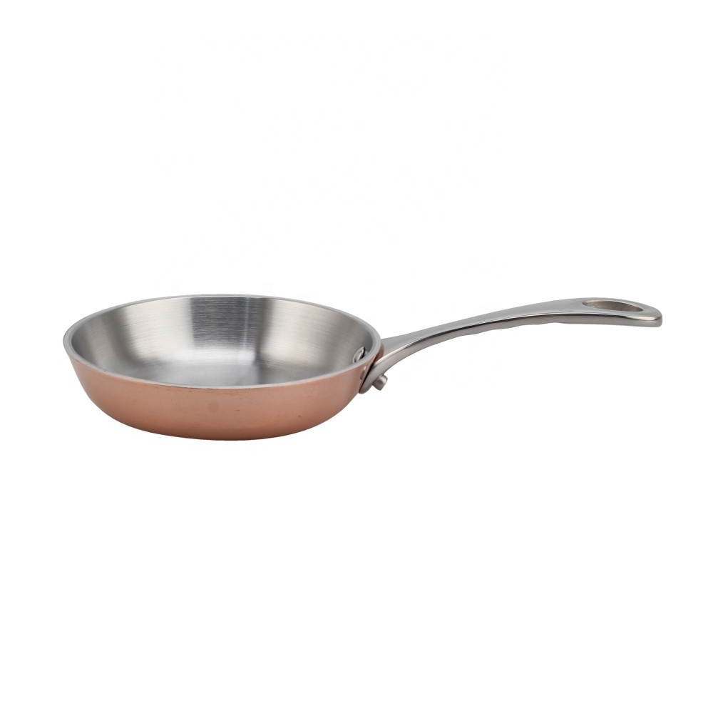 Cooking Serving Pan, Copper Tri-Ply Stainless Steel Mini Fry Pan