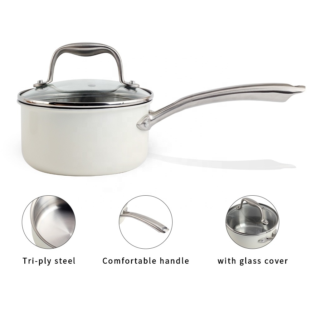 3-Layer Multipurpose Cookware Pot, 18/8 Stainless Steel Saucepan