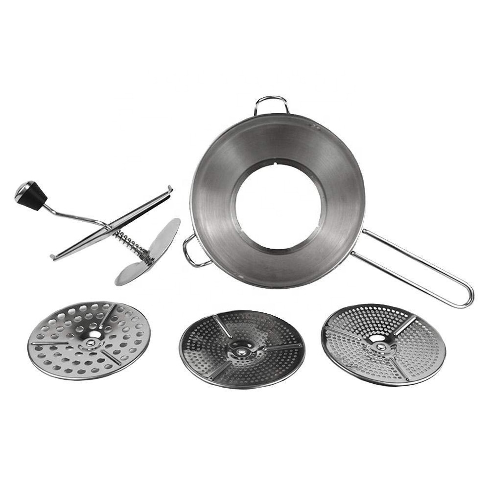 Rotary Food Mill Vegetable Strainer Potato Masher Grinder with 3 Milling Discs, Stainless Steel Food Mill