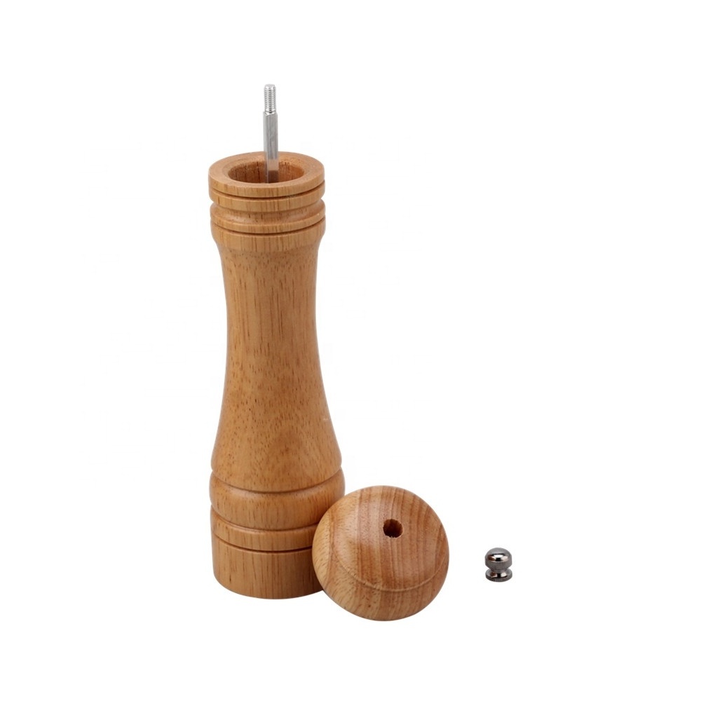 Set of 2 Adjustable Ceramic Mill Hand Shaker Spice Grinders, Wooden Salt and Pepper Grinder