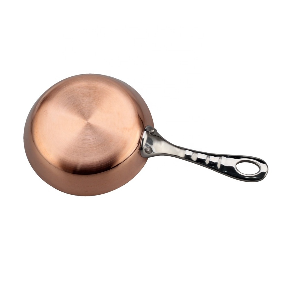 Cooking Serving Pan, Copper Tri-Ply Stainless Steel Mini Fry Pan