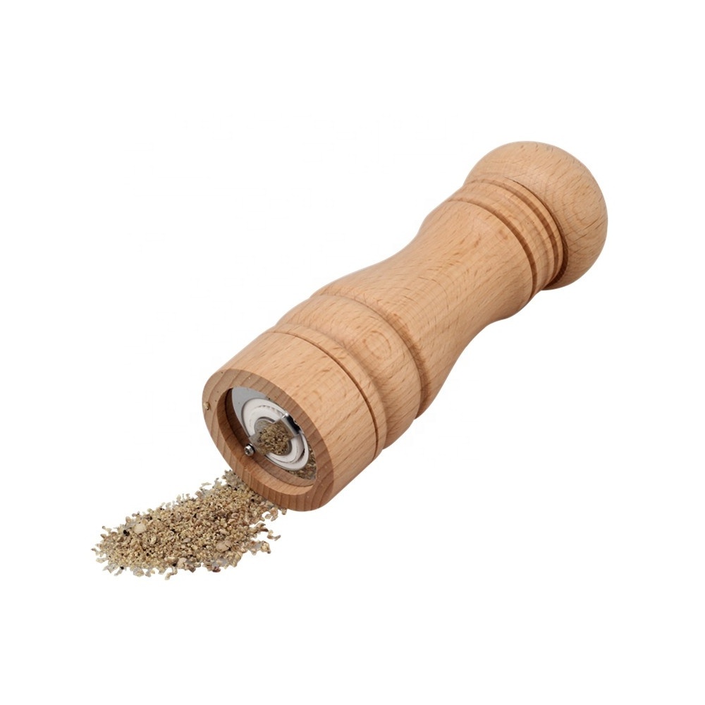 Set of 2 Adjustable Ceramic Mill Hand Shaker Spice Grinders, Wooden Salt and Pepper Grinder