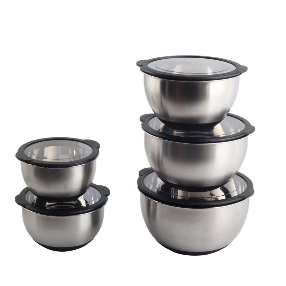 1.5/2/3/4/5 Qrt,  With Airtight clear lid  Premium stainless steel Mixing Bowls