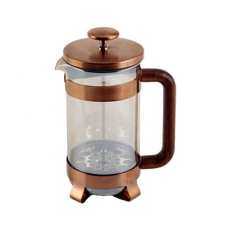 Popular Borosilicate Glass 4 Level Filtration Stainless Steel French Press Coffee Maker