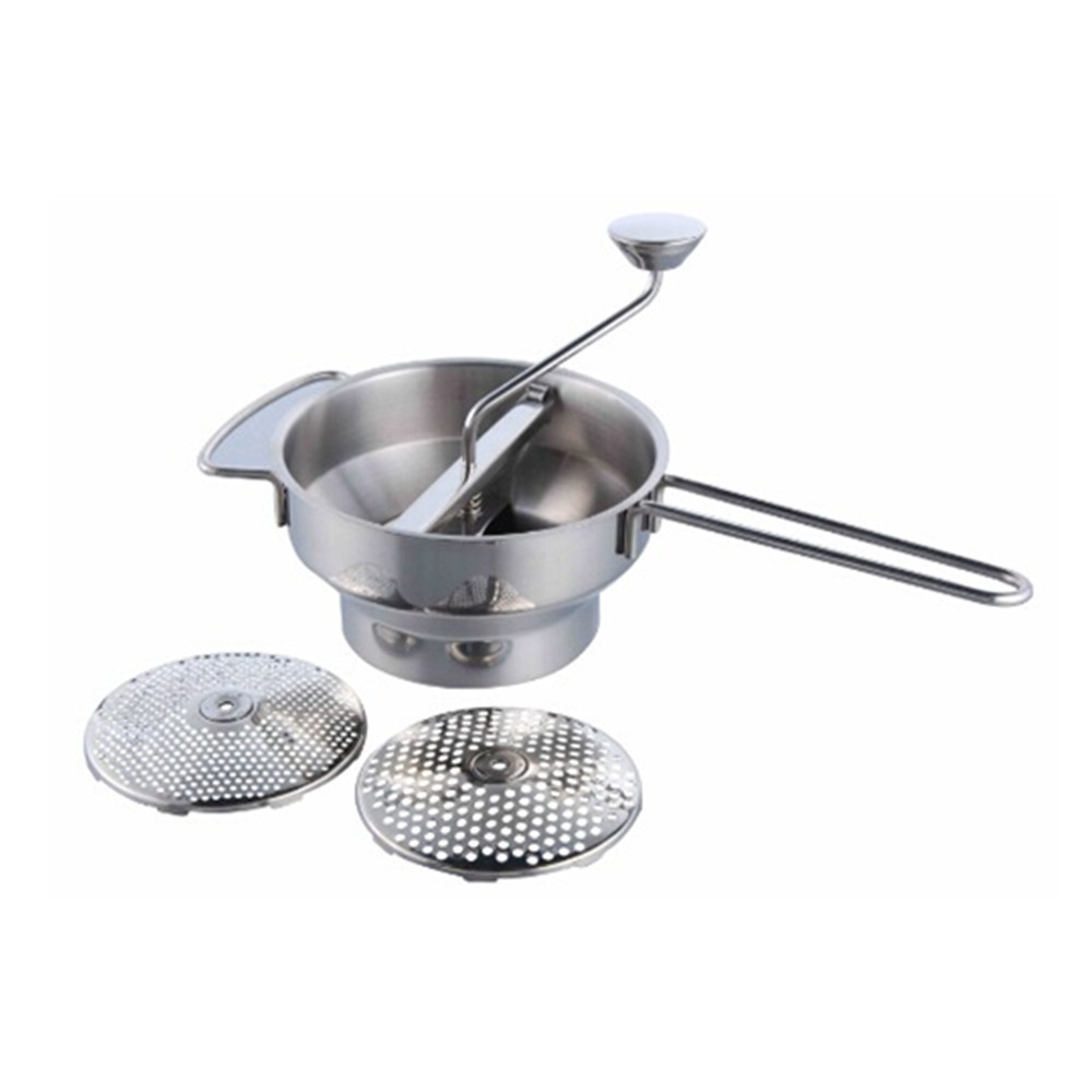 Stainless Stainless Steel 2-Quart Food 3 Discs | Kitchen Mill for Mashing, Straining & Grating Fruits  Vegetables mill