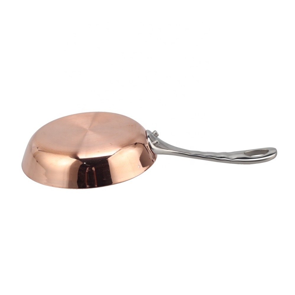 Cooking Serving Pan, Copper Tri-Ply Stainless Steel Mini Fry Pan