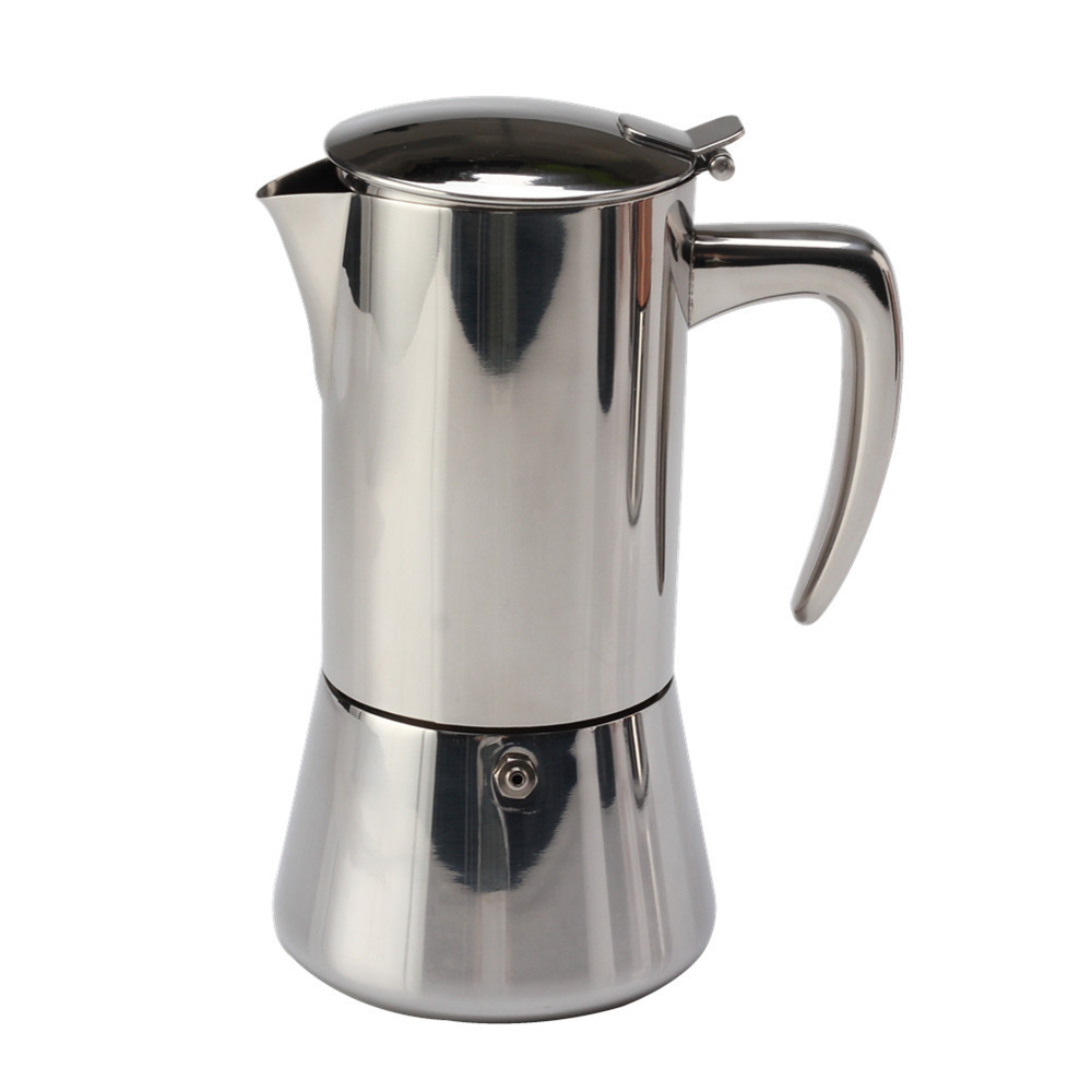 2/4/6/10 cup Stainless Steel Italian   Stove top coffee maker Moka