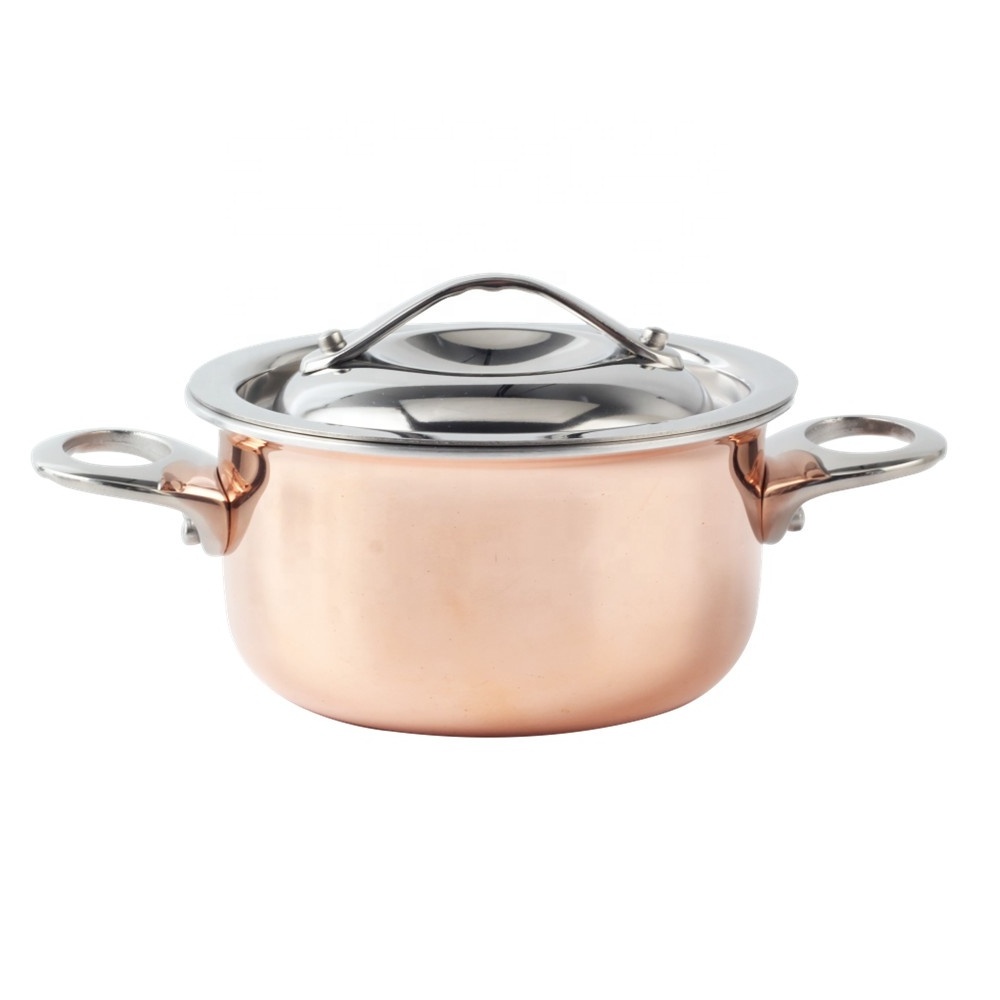 Stainless Steel Mini Tri-Ply Saucepot, 4.5in, Copper