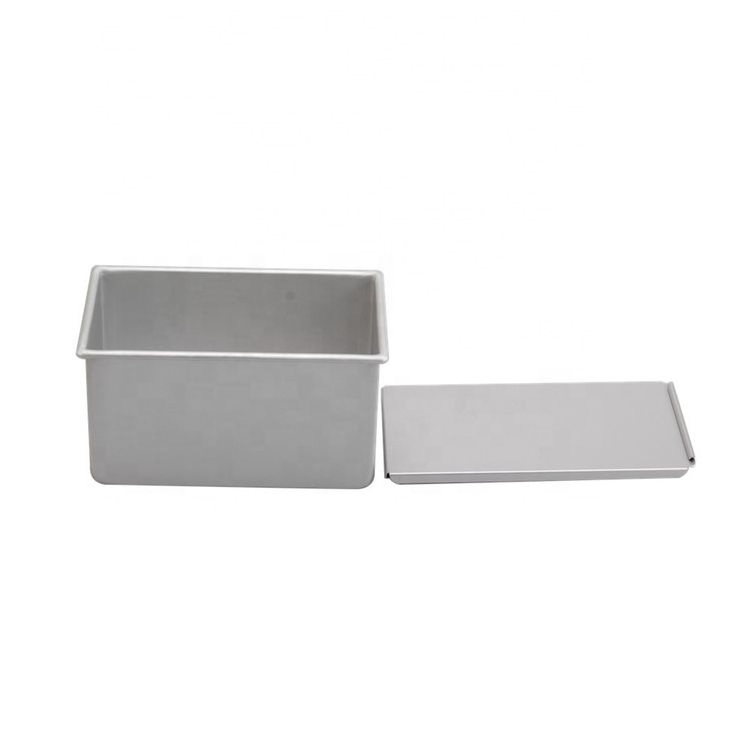 Custom 1 lb Dough Capacity Rectangle Metal Bread Loaf Baking Storage Box Toast Loaf Pan With Lid