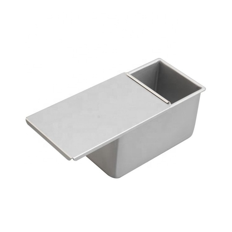 Custom 1 lb Dough Capacity Rectangle Metal Bread Loaf Baking Storage Box Toast Loaf Pan With Lid