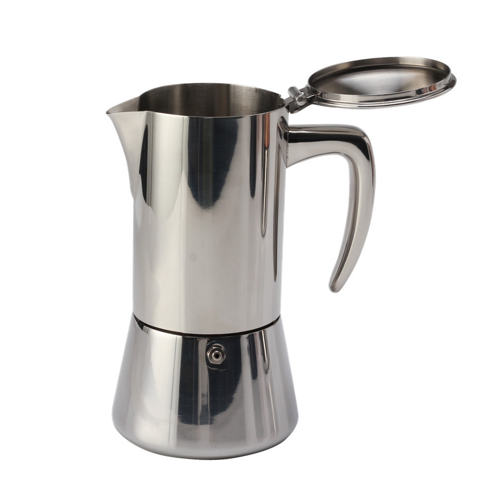 2/4/6/10 cup Stainless Steel Italian   Stove top coffee maker Moka