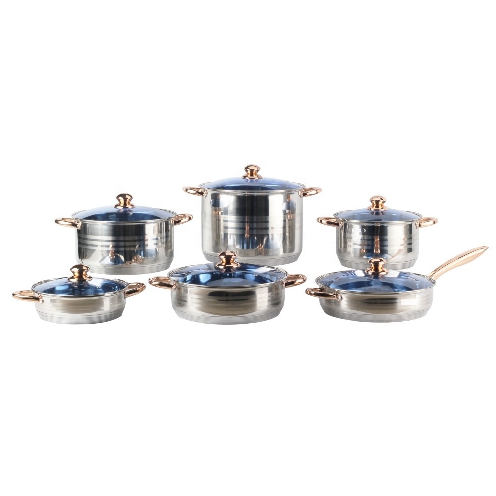 12-Piece Basic Stainless Steel Pots and Pans,  Kitchen Cookware Sets