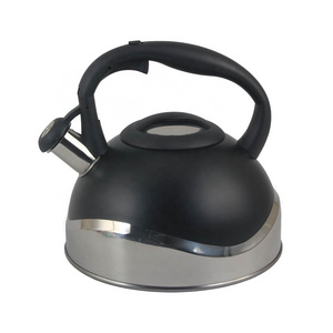 3-Quart Black Stainless Steel Whistling Tea Kettle