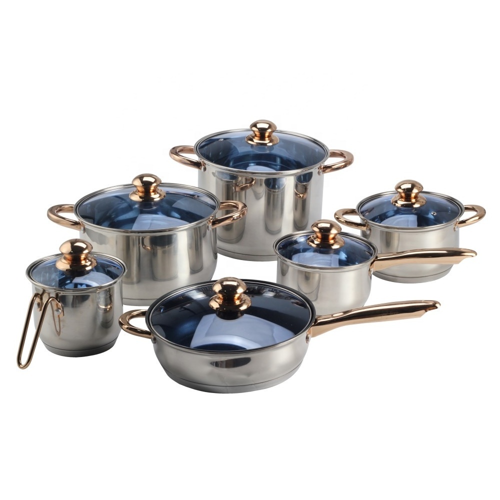 12-Piece Nonstick Cookware Sets, Kitchen Induction Pots and Pans Set  Kitchen Academy Stainless Steel Cookware Sets