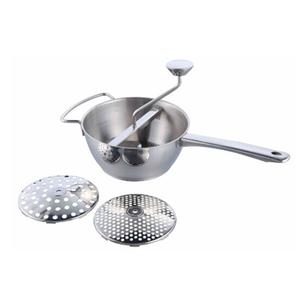 Stainless Stainless Steel 2-Quart Food 3 Discs | Kitchen Mill for Mashing, Straining & Grating Fruits  Vegetables mill