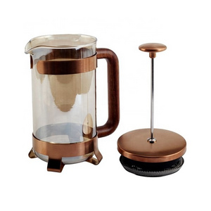 Popular Borosilicate Glass 4 Level Filtration Stainless Steel French Press Coffee Maker