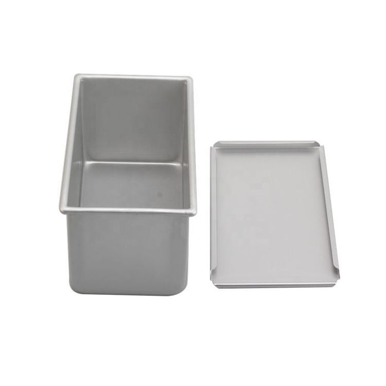 Custom 1 lb Dough Capacity Rectangle Metal Bread Loaf Baking Storage Box Toast Loaf Pan With Lid