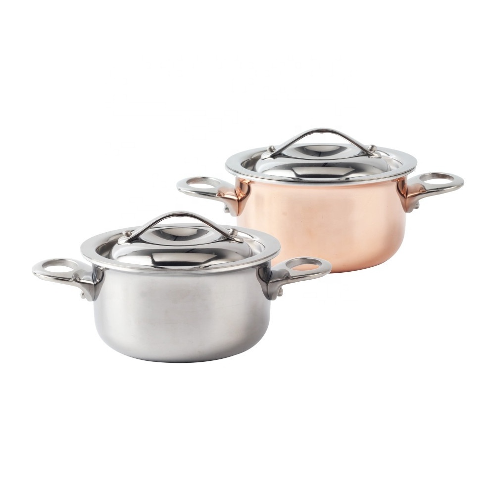 Stainless Steel Mini Tri-Ply Saucepot, 4.5in, Copper