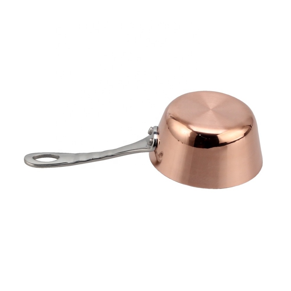 Mini Prima Stainless Steel Triply Mini Sauce Pan/Saucepan, 3.3 Inch, Copper