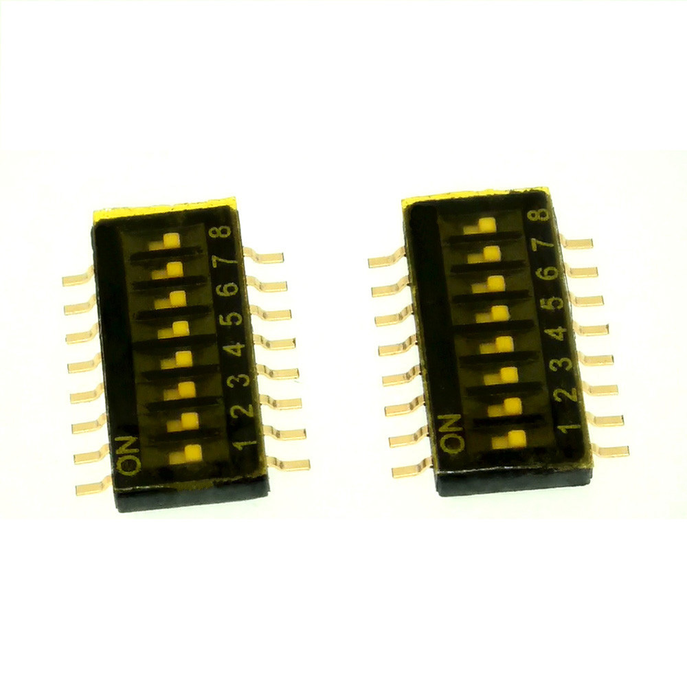 SPST Low Profile GullWing HALF PITCH 8POS SMD DIP SWITCH 2.3mm Height