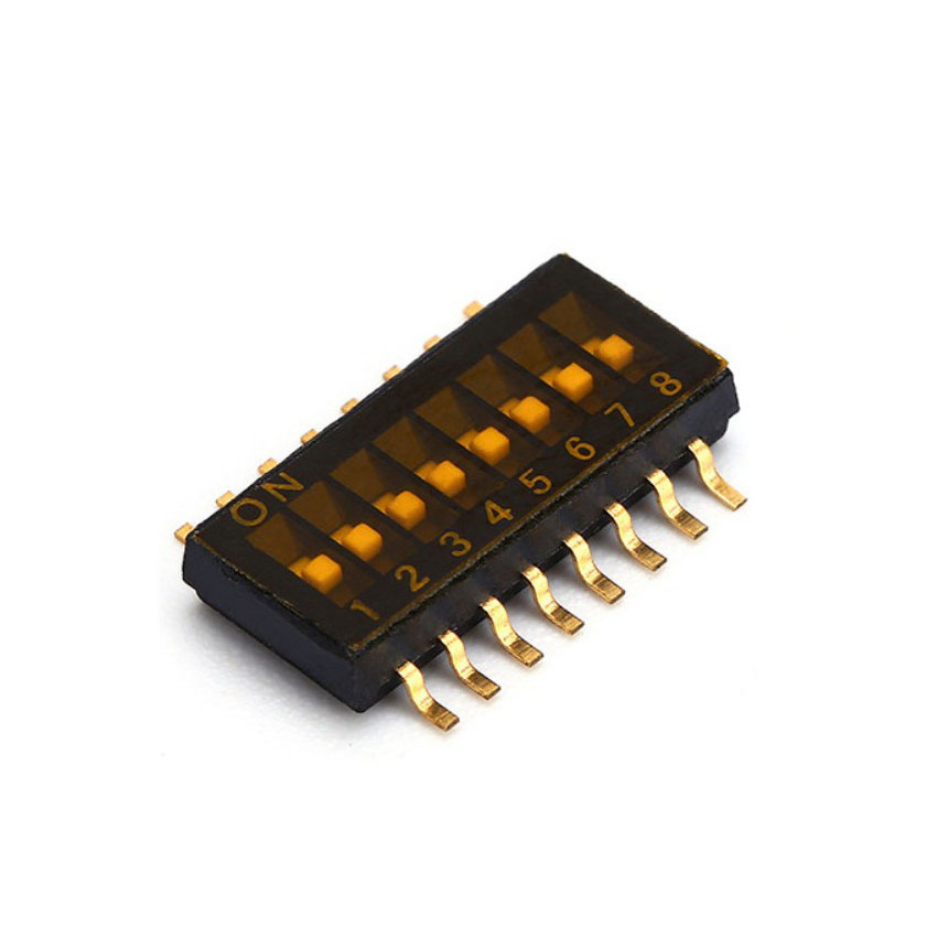 SPST Low Profile GullWing HALF PITCH 8POS SMD DIP SWITCH 2.3mm Height