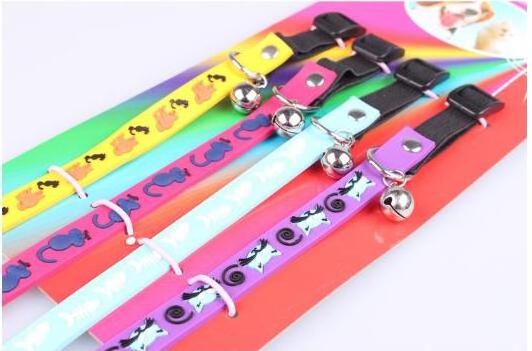 Colorful Small Silicone Pet Dog Cat Collar With Jingle Bell