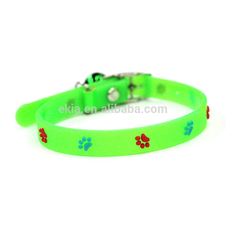 Factory Wholesale Paw Prints Silicone Pet Dog Cat Collar