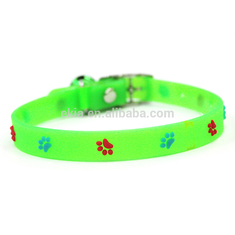 Factory Wholesale Paw Prints Silicone Pet Dog Cat Collar