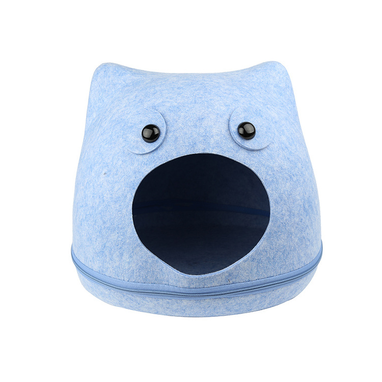 Dog Cat Bed Cave Sleeping Bag Zipper Egg Shaped Felt Cloth Pet House Nest Cat Basket Products for Cats Animals Supplies