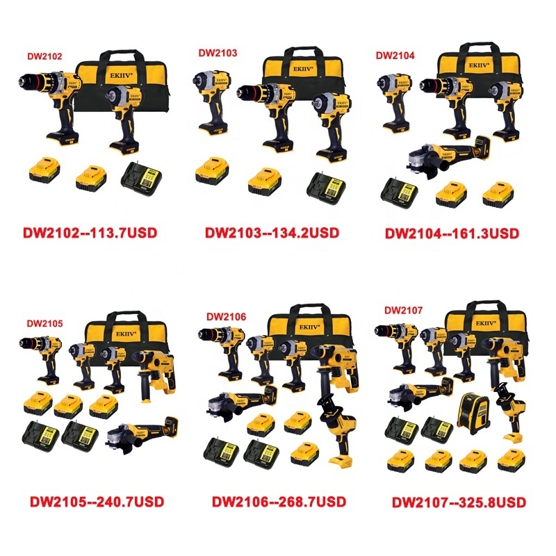 The best to use china factory Full range Quality Assurance Professional Hot Selling for Dewas combo set cordless power tools