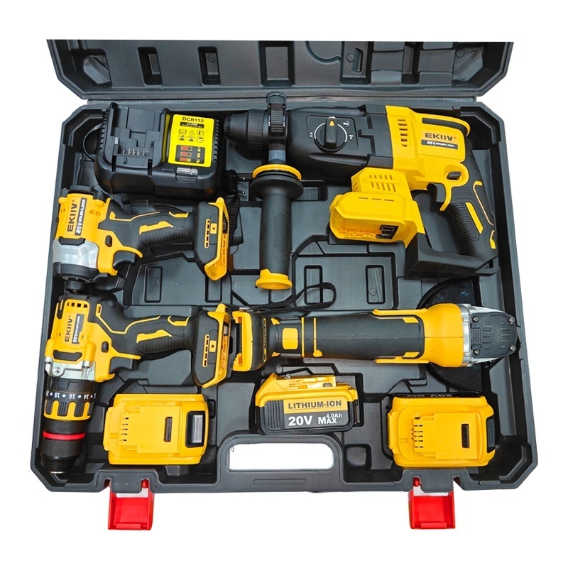 EKIIV Power Tools Set Drill bit Screwdriver Electric Cordless wireless Drill Driver taladro inalambricos With Battery 18v 20v