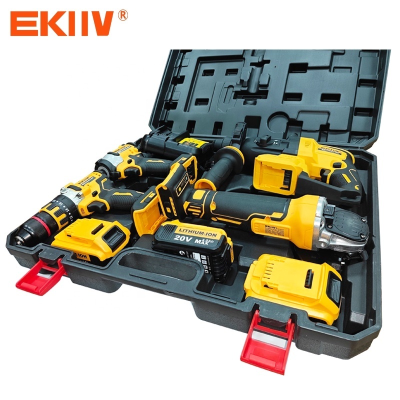 EKIIV Power Tools Set Drill bit Screwdriver Electric Cordless wireless Drill Driver taladro inalambricos With Battery 18v 20v