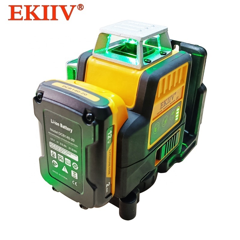 New arrival professional cordless power tools Green Beam 12 line laser level self leveling laser levels with 2 pcs batteries