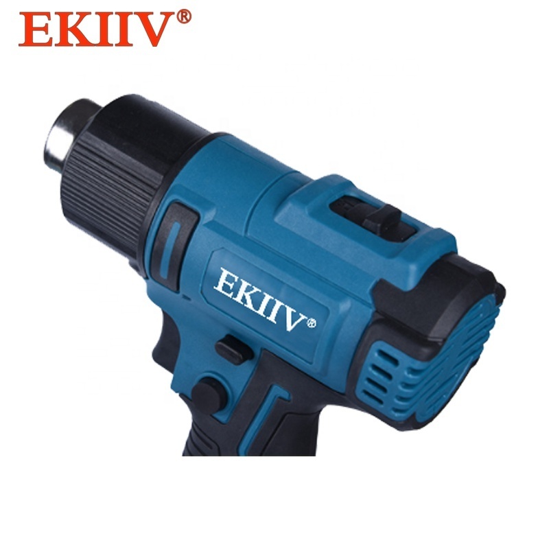 EKIIV Handheld Hot Air Gun Cordless Heat Gun Industrial Home Hair Dryer Temperatures Adjustable Maki 18V Battery Power Tool