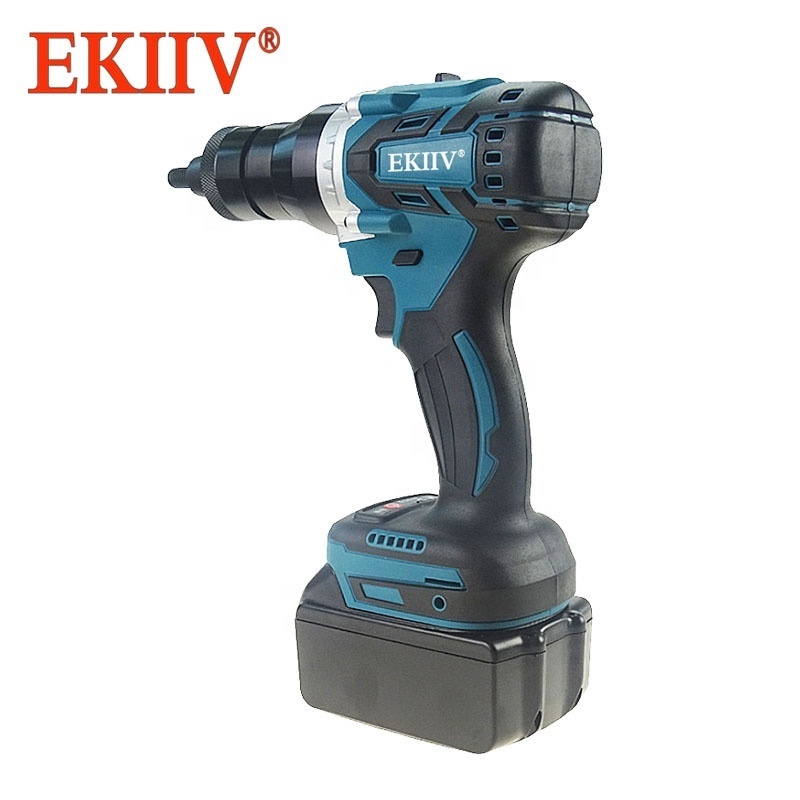 EKIIV Best Sale 20V 21V Electric Cordless Large Pull Force m3 to m12 Automatic Rivet Nut Gun Tool