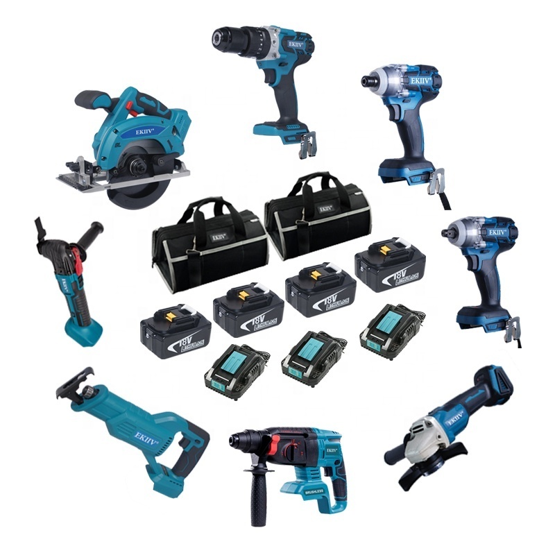 EKIIV Power Tools N in one wholesale Industrial 4.0Ah 5.0Ah 6.0ah 18V 21V cordless tool kits power tool combo kits